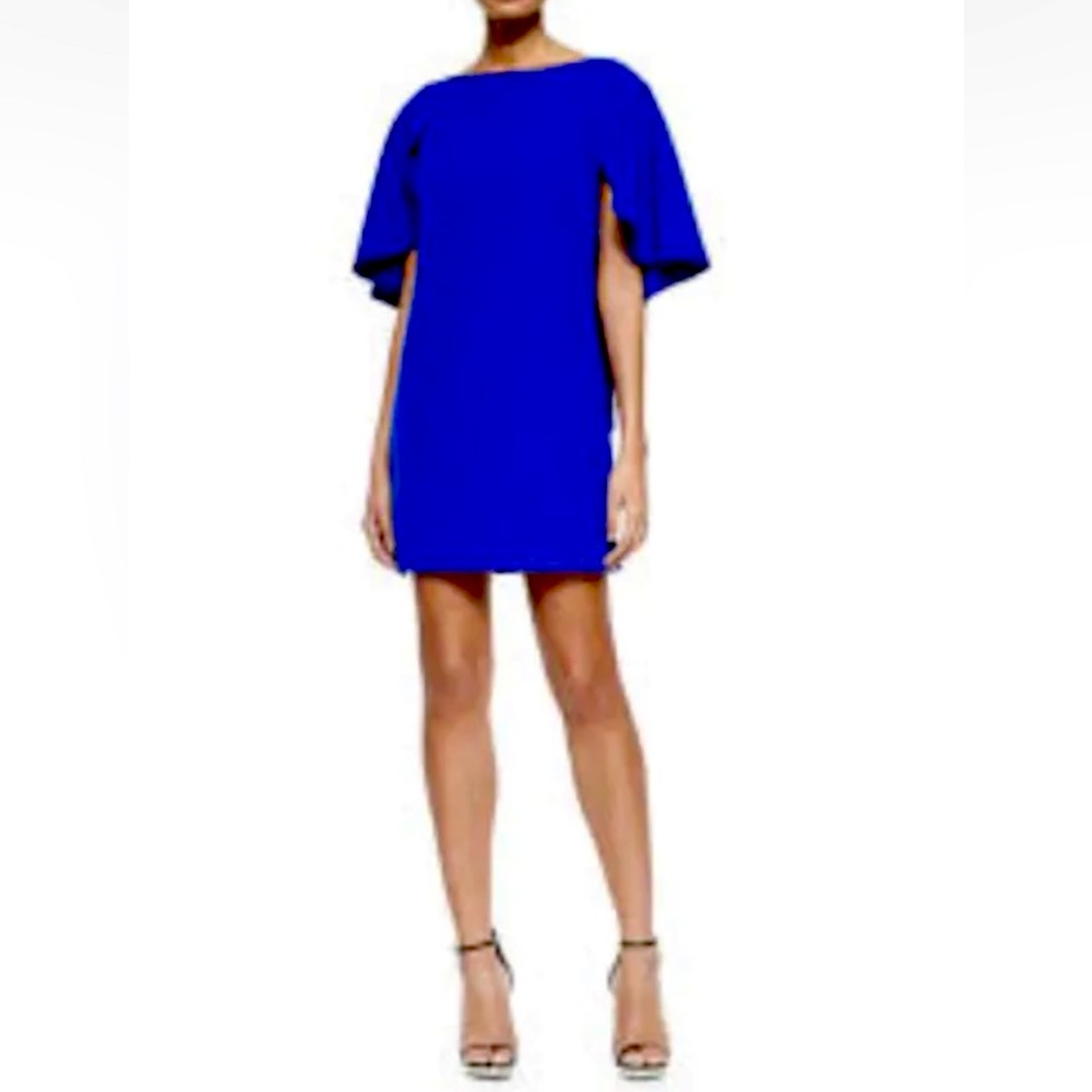 Milly Cady royal blue draped back shift dress 2